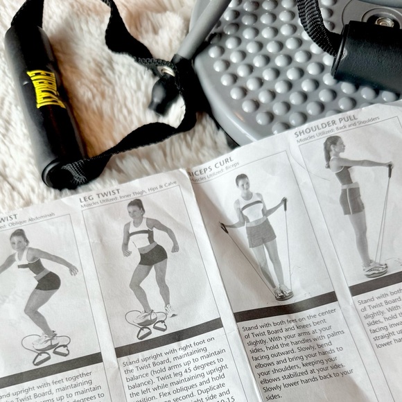 EVERLAST Pilates Twist Board with Resistance Tubing Full Upper Body Workout - Picture 8 of 9
